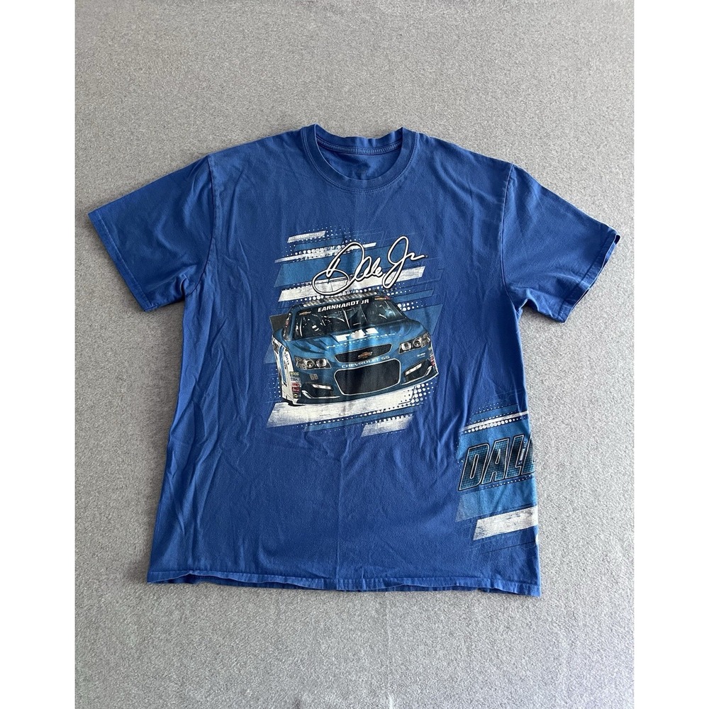 DALE EARNHARDT JR T Shirt Slingshot #88 Nascar‎ Blue Size L Racing